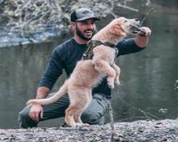 Jordan has adopted a golden retriever. He named the dog Jiggin.